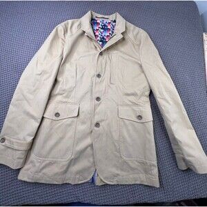 Robert Graham Men Large 42 Khaki  Unstructured Jacket Coat Blazer Office Soft